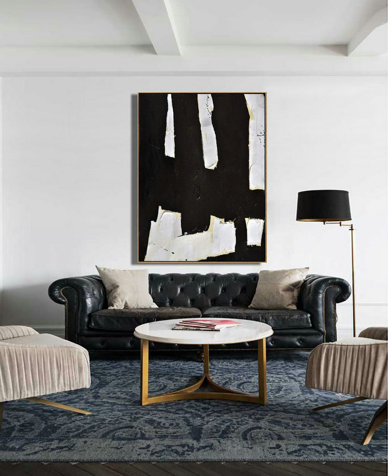 Extra Large 72" Acrylic Painting,Minimalist Painting On Canvas, Palette Knife Vertical Minimal Art - Oversized Custom Canvas Art